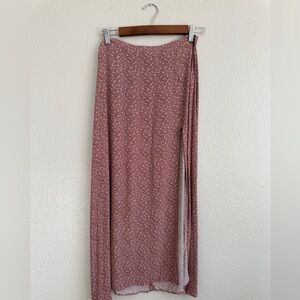 Aritzia Wilfred Floral Maxi Skirt High Leg Slit Size 6